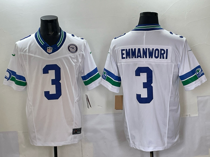 Men Seattle Seahawks 3 Emmanwori white 2025 Nike NFL jersey 02